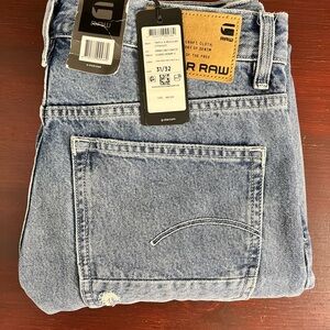 G-Star Raw Sun Faded Air Force Blue Triple A Straight Guard Denim Jeans 31x32